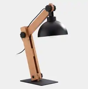 Lampă de masă oslo 1xe27/60w/230v neagră/lemn
