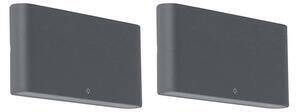 Favi Set 2 aplice de exterior gri inchis 17,5cm cu led - batt Ofertă