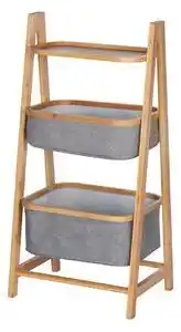 Etajeră din bambus cu 2 coșuri de depozitare wenko bahari
