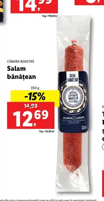 Lidl Salam bănăţean Ofertă