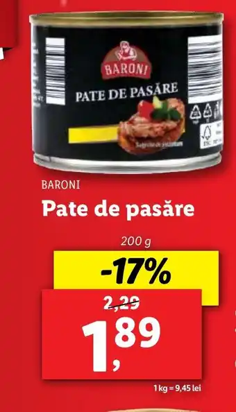 Lidl Pate de pasăre Ofertă