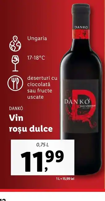 Lidl Vin roşu dulce Ofertă