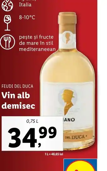 Lidl Vin alb demisec Ofertă