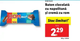 Lidl Baton ciocolată cu napolitană şi cremă cu rom Ofertă