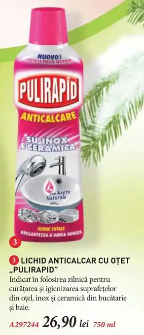 LICHID ANTICALCAR CU OȚET ,,PULIRAPID"