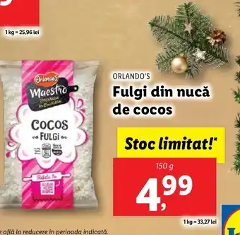 Lidl ORLANDO'S Fulgi din nucă de cocos Ofertă