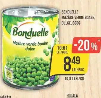 Mega Image BONDUELLE MAZĂRE VERDE BOABE, DULCE, 800G Ofertă