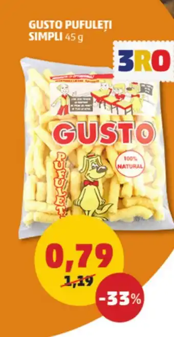 Penny GUSTO PUFULETI SIMPLI 45 g Ofertă