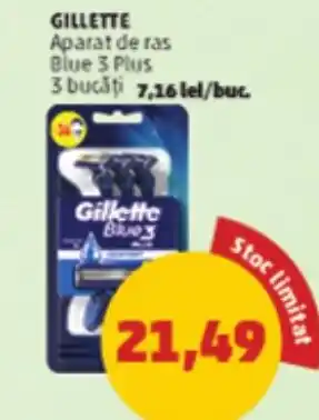 Penny GILLETTE Aparat de ras Blue 3 Plus Ofertă