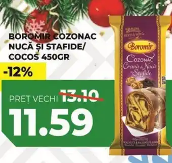 Simos BOROMIR COZONAC NUCĂ ȘI STAFIDE/ COCOS 450GR Ofertă