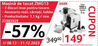 Selgros Mașină de tocat ZMG13 Ofertă