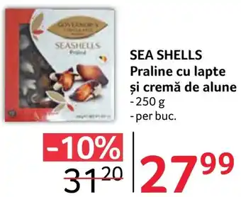 Selgros SEA SHELLS Praline cu lapte și cremă de alune Ofertă