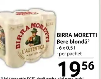 Selgros BIRRA MORETTI Bere blondă Ofertă