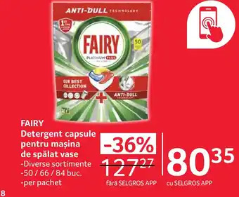 Selgros FAIRY Detergent capsule pentru mașina de spălat vase Ofertă