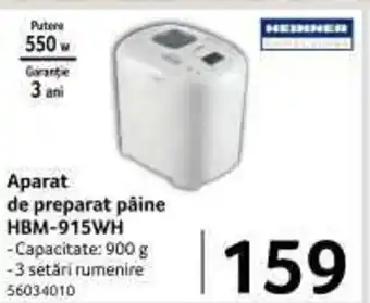 Selgros Aparat de preparat pâine HBM-915WH Ofertă