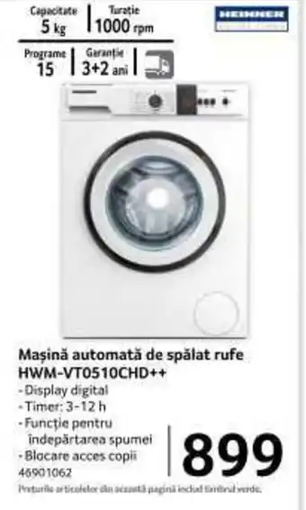 Selgros Mașină automată de spălat rufe HWM-VT0510CHD++ Ofertă