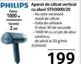 Selgros PHILIPS Aparat de călcat vertical cu aburi STH3000/20 Ofertă