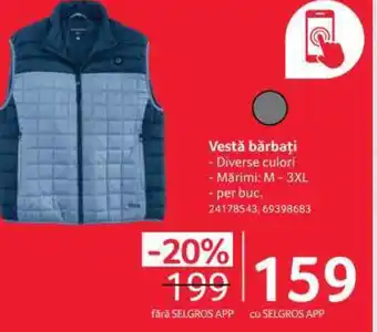 Selgros Vestă bărbați Ofertă