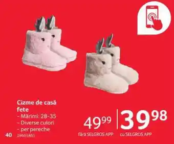Selgros Cizme de casă fete Ofertă