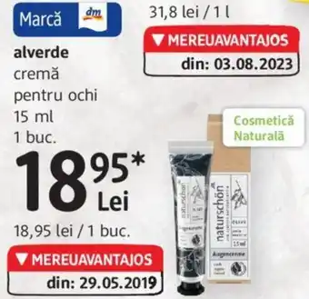 DM alverde cremă pentru ochi 15 ml Ofertă