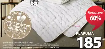 JYSK KNUTSEGGEN PLAPUMĂ ȘI PERNĂ CU FIBRE Ofertă