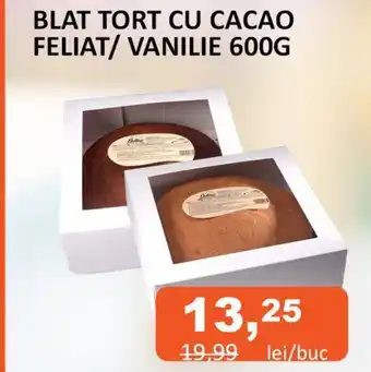 Unicarm BLAT TORT CU CACAO FELIAT/VANILIE 600G Ofertă