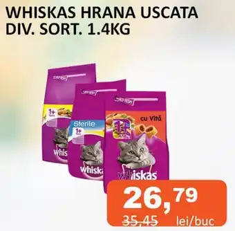 Unicarm WHISKAS HRANA USCATA DIV. SORT. 1.4KG Ofertă
