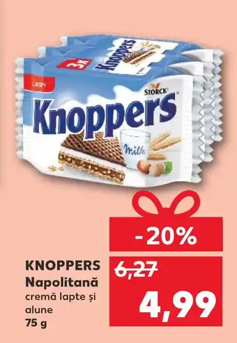 Kaufland KNOPPERS Napolitană cremă lapte şi alune Ofertă