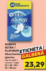 Kaufland ALWAYS ULTRA / PLATINUM Absorbante igienice Ofertă