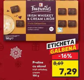 Kaufland Praline cu alcool irish whiskey, cream Ofertă