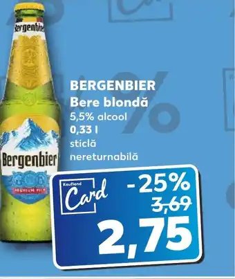 Kaufland BERGENBIER Bere blondă 5,5% alcool Ofertă