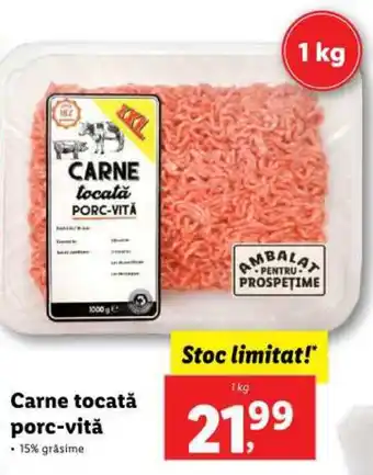 Lidl Carne tocată porc-vită Ofertă
