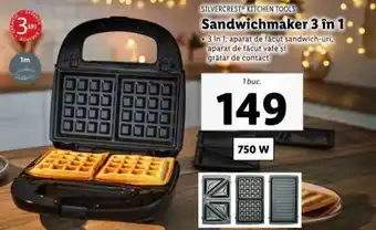 Lidl SILVERCREST KITCHEN TOOLS Sandwichmaker 3 în 1. Ofertă