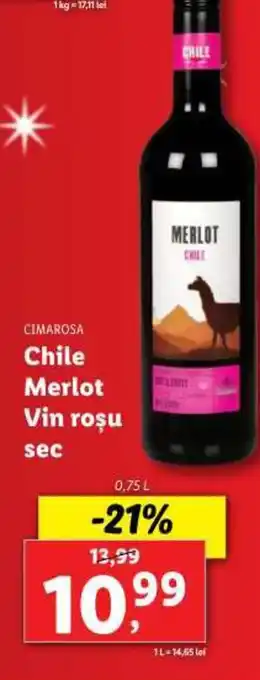 Lidl CIMAROSA Chile Merlot Vin roșu sec Ofertă