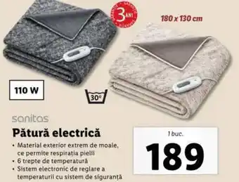 Lidl sanitas Pătură electrică Ofertă