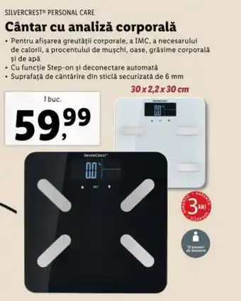 Lidl SILVERCREST PERSONAL CARE Cântar cu analiză corporală Ofertă