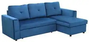 Favi Homcom canapea extensibila pe colt cu 3 locuri tapiterie cu efect de catifea, sezlong cu compartiment de depozitare, 232x141x Ofertă