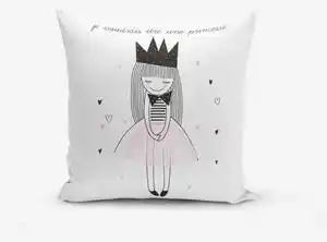 Favi Față de pernă cu amestec din bumbac minimalist cushion covers je noudrais etre une princesse, 45 x 45 cm Ofertă