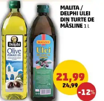 Penny MALITA / DELPHI ULEI DIN TURTE DE MĂSLINE 1 L Ofertă