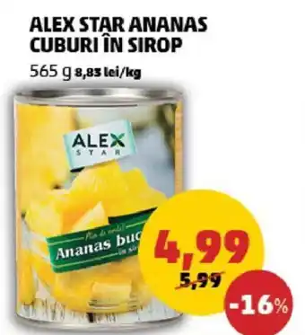 Penny ALEX STAR ANANAS CUBURI ÎN SIROP Ofertă