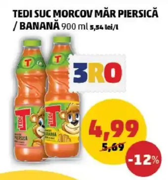 Penny TEDI SUC MORCOV MĂR PIERSICĂ /BANANĂ Ofertă