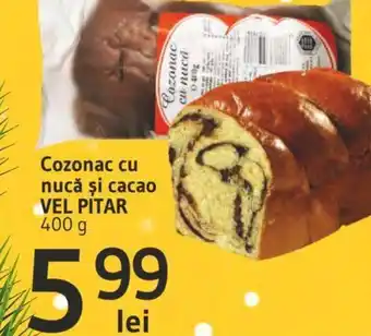Supeco Cozonac cu nucă şi cacao VEL PITAR 400 g Ofertă