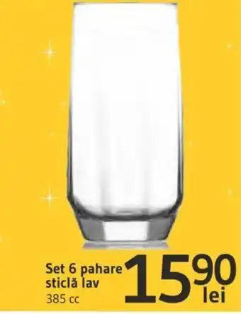 Supeco Set 6 pahare sticlă lav Ofertă