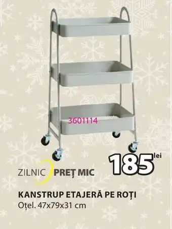 JYSK KANSTRUP ETAJERĂ PE ROŢI Ofertă