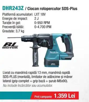 Makita MAKITA DHR243Z/Ciocan rotopercutor SDS-Plus Ofertă