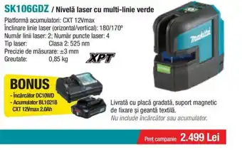 MAKITA SK106GDZ/Nivelă laser cu multi-linie verde