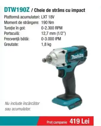 Makita MAKITA DTW190Z / Cheie de strâns cu impact Ofertă