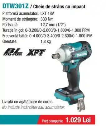 Makita MAKITA DTW301Z/ Cheie de strâns cu impact Ofertă