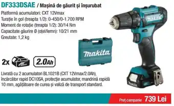 Makita MAKITA DF333DSAE / Mașină de găurit și înșurubat Ofertă