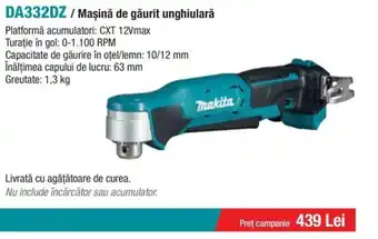 Makita MAKITA DA332DZ / Maşină de găurit unghiulară Ofertă